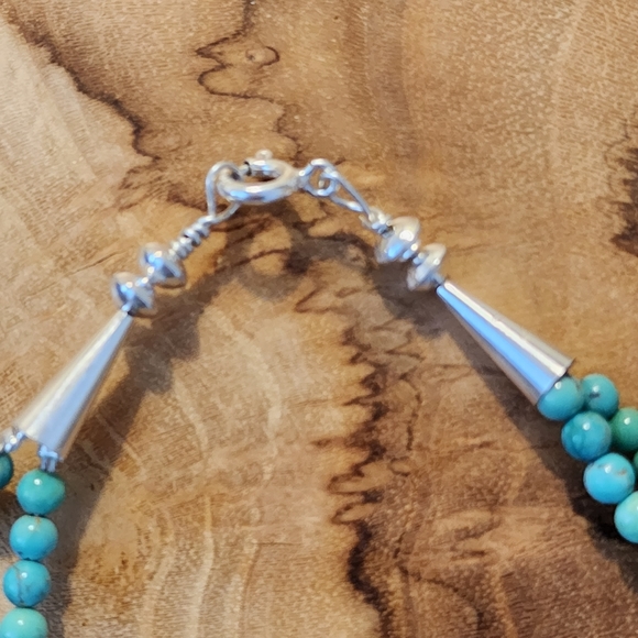 Navajo Helen Little Turquoise & Spiny Oyster Heishi 25" Double Strand Necklace - Picture 13 of 14